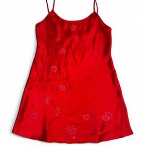 rare vtg 90s y2k embroidered heart fairycore whimsical slip